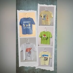 5 Pre-owned Five Below Graphic Characters  short sleeve t-shirts/Size: 3-4 years
